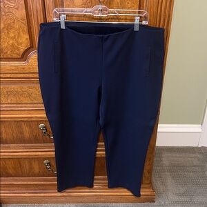 Chico's Navy Ponte Pull on Pant 3.5 Petite length